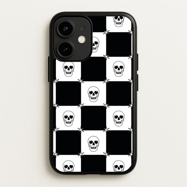 Checkered Skulls Pattern iPhone 12 Mini Case