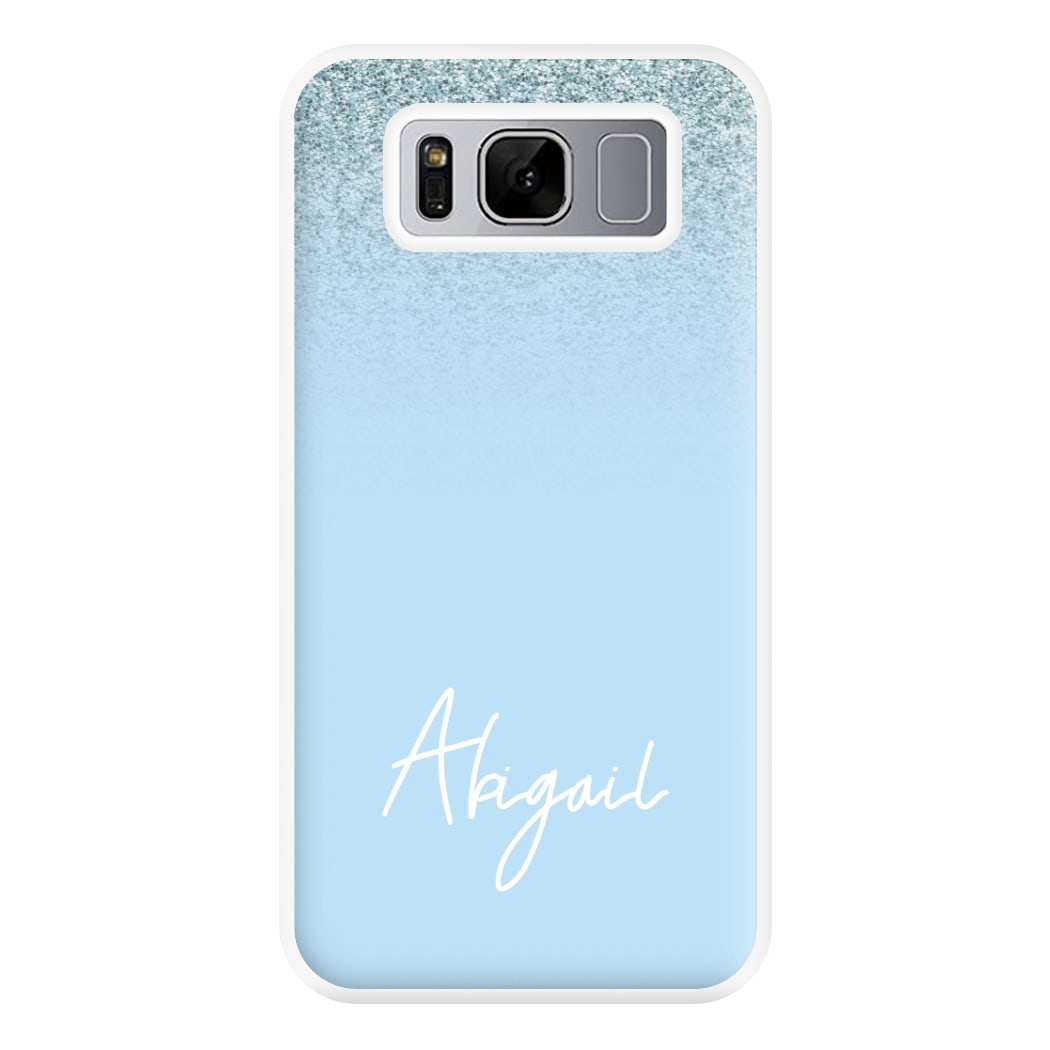 Blue Glitter Personalised Name Galaxy S8 Case