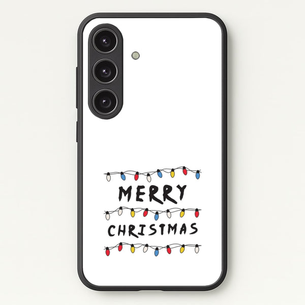 Merry Christmas String Lights Galaxy S25 Plus Case