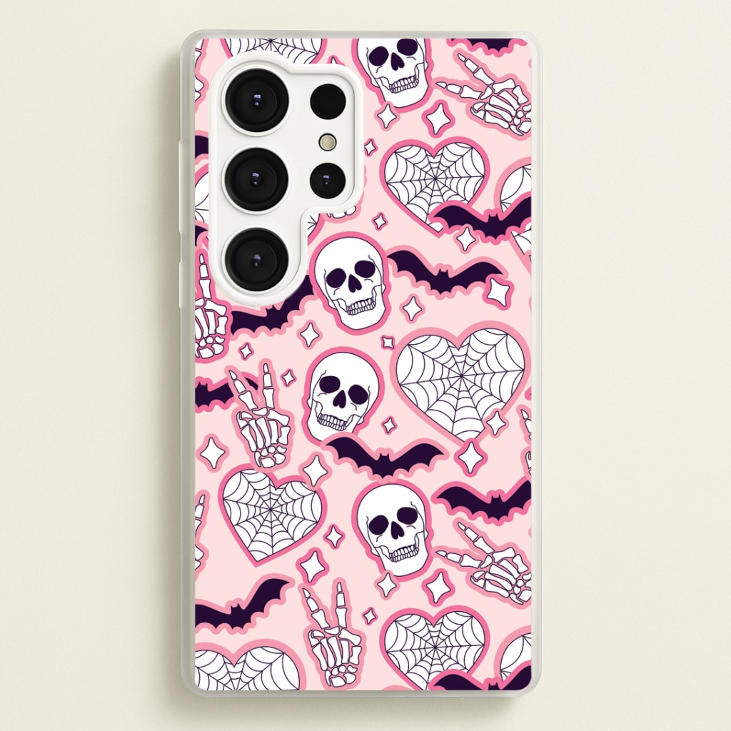 Cute Halloween Stickers Pattern Galaxy S25 Ultra Case