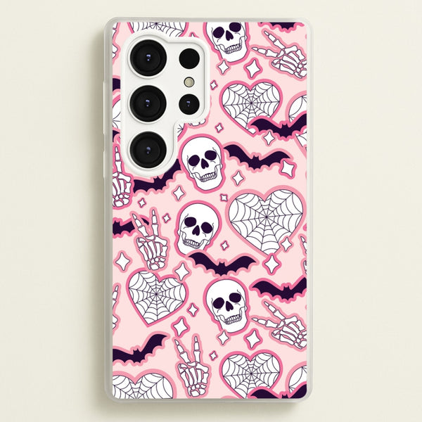 Cute Halloween Stickers Pattern Galaxy S25 Ultra Case