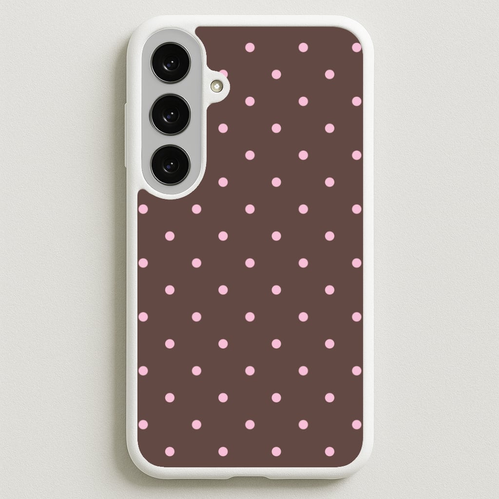 Chocolate & Strawberry Polka Dots Galaxy S25FE Case