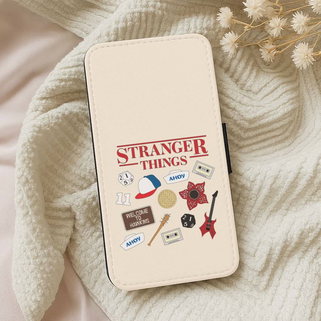 Stranger Things Cartoon Icons Leather Phone Case