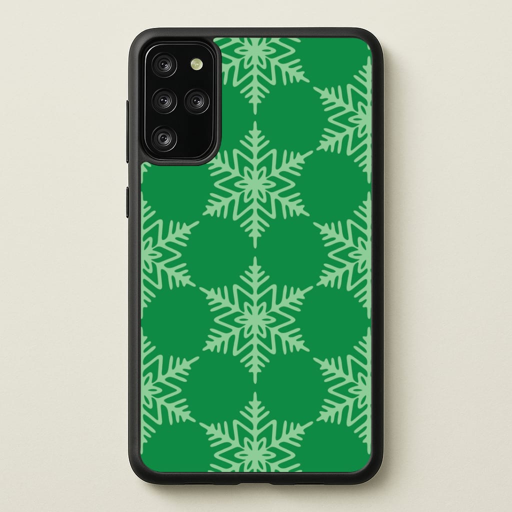 Green Giant Snowflakes Christmas Pattern Galaxy S20 Plus Case
