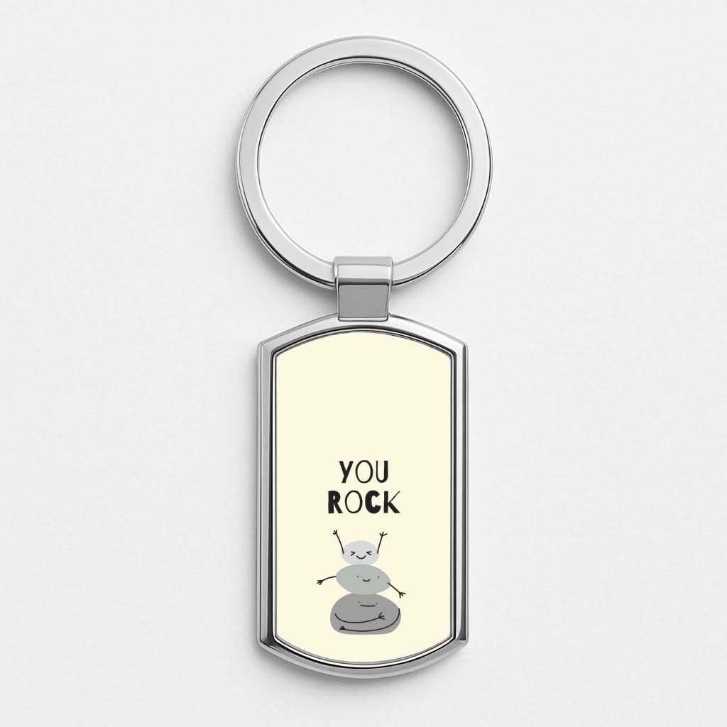 You Rock Silver Metal Keyring