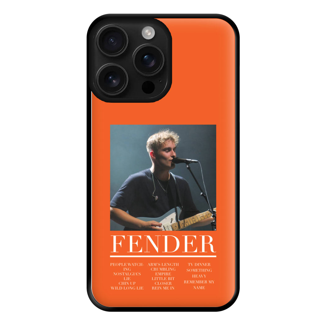 Fender Orange Song List iPhone 16 Pro Case