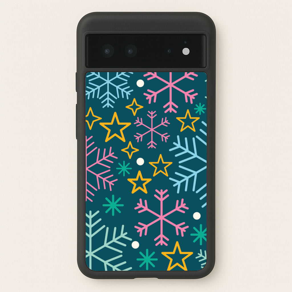 Colourful Christmas Symbols Pattern Google Pixel 6 Case