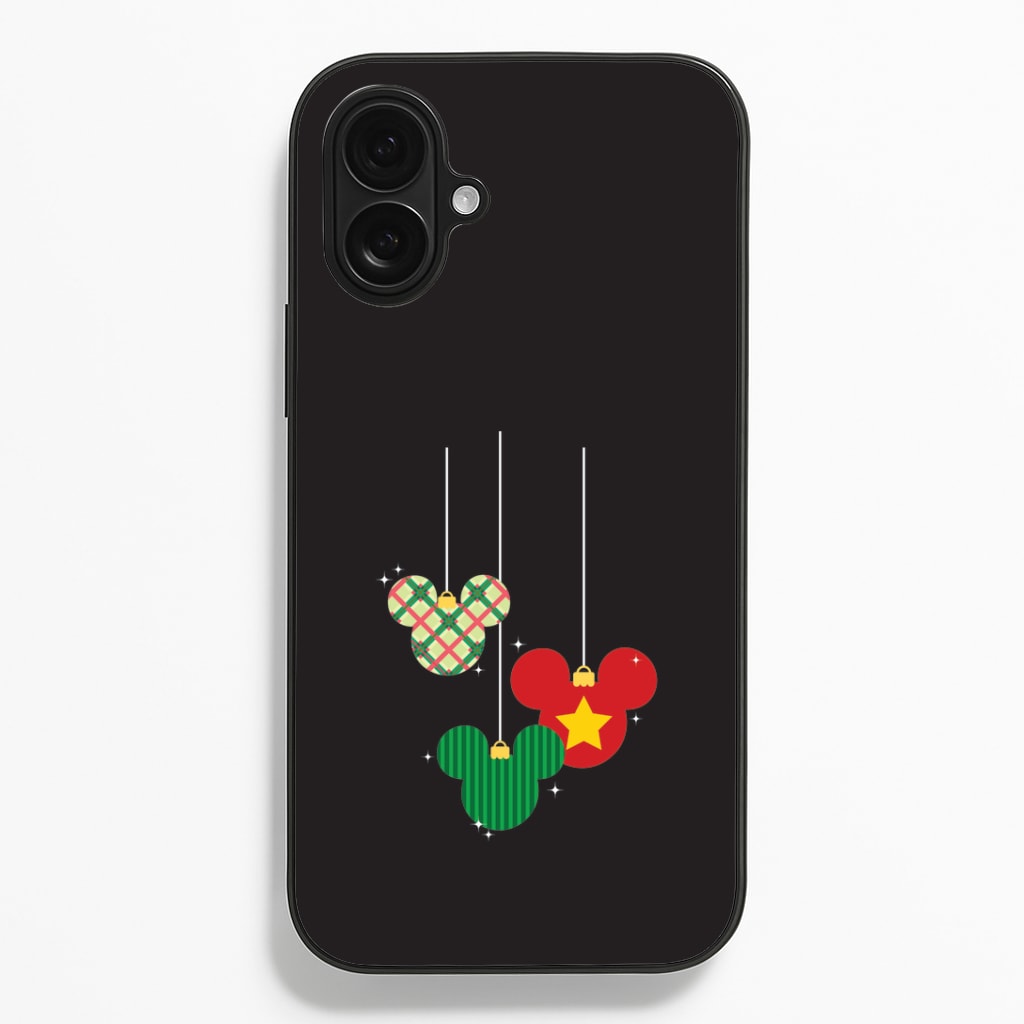 Cartoon Mouse Hanging Baubles iPhone 16 Plus Case