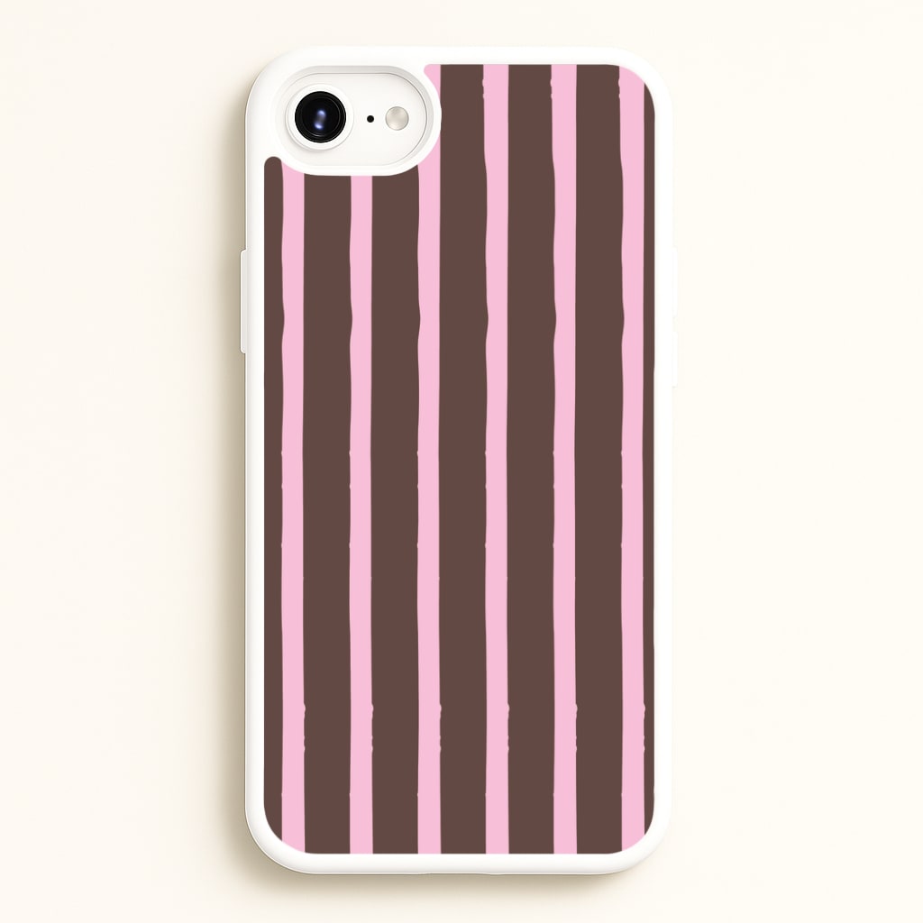 Chocolate & Strawberry Stripes iPhone 6 / 7 / 8 / SE Case