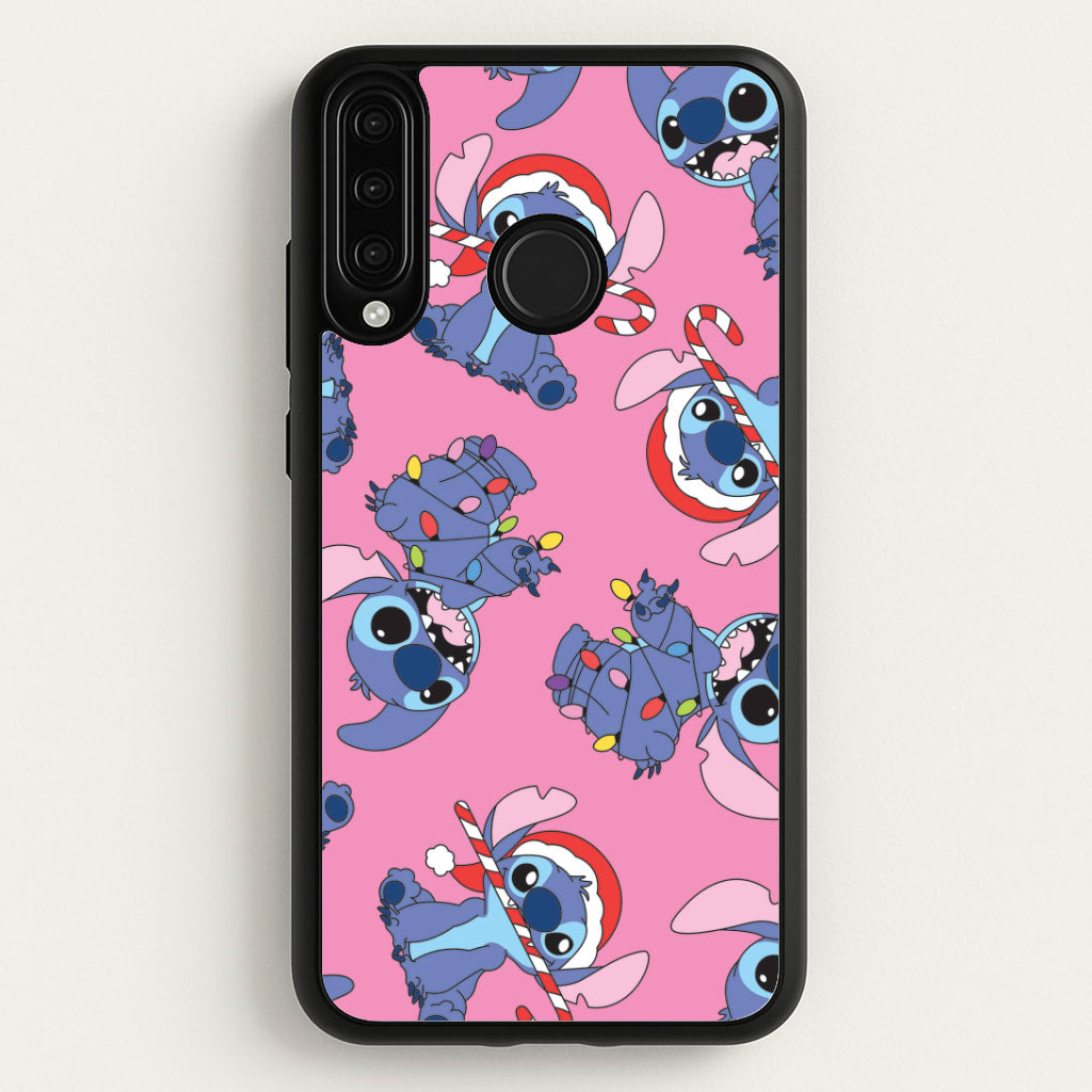 Christmas Cute Blue Alien Pattern Huawei P30 Lite Case