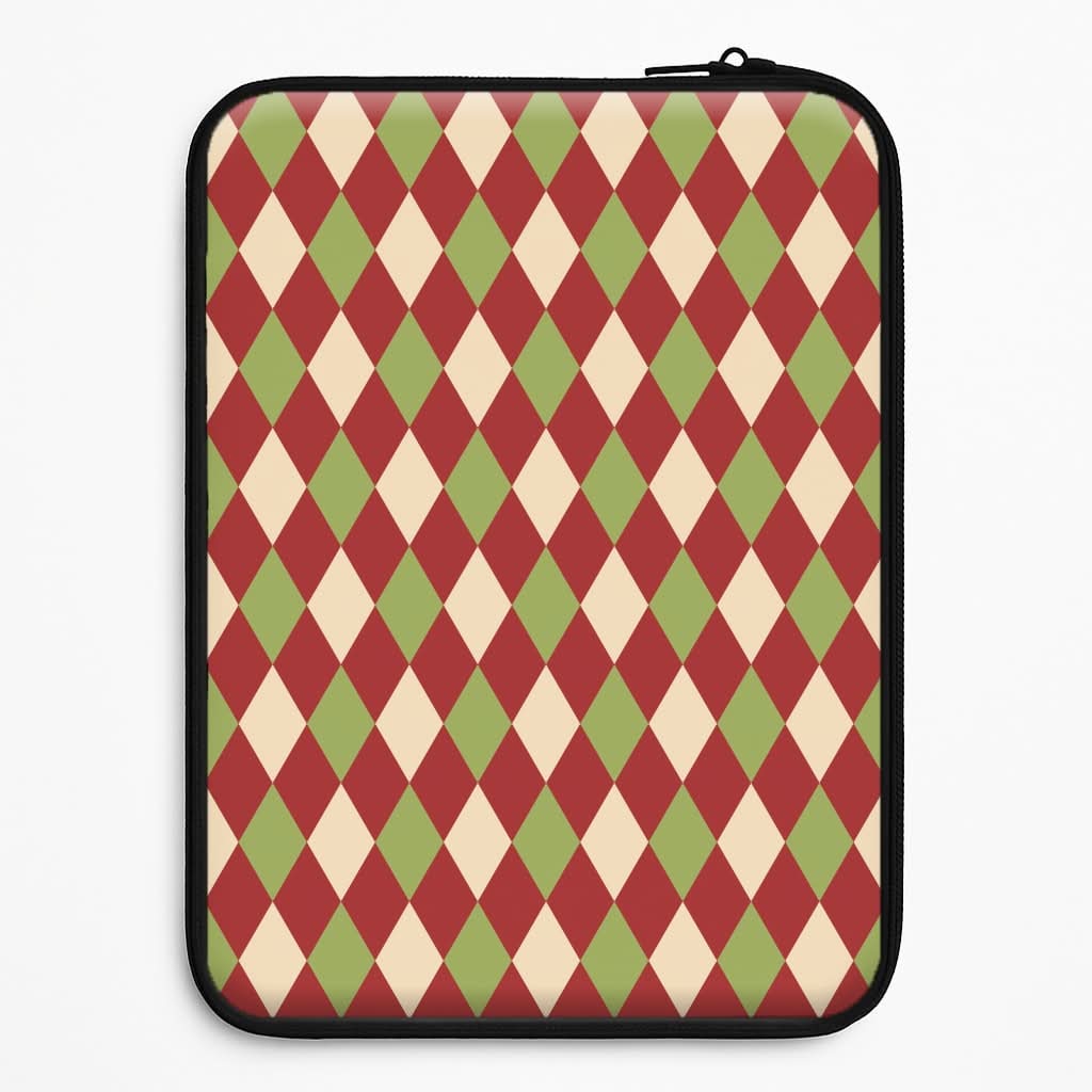 Red And Green Argyle Christmas Pattern Universal Laptop Sleeve