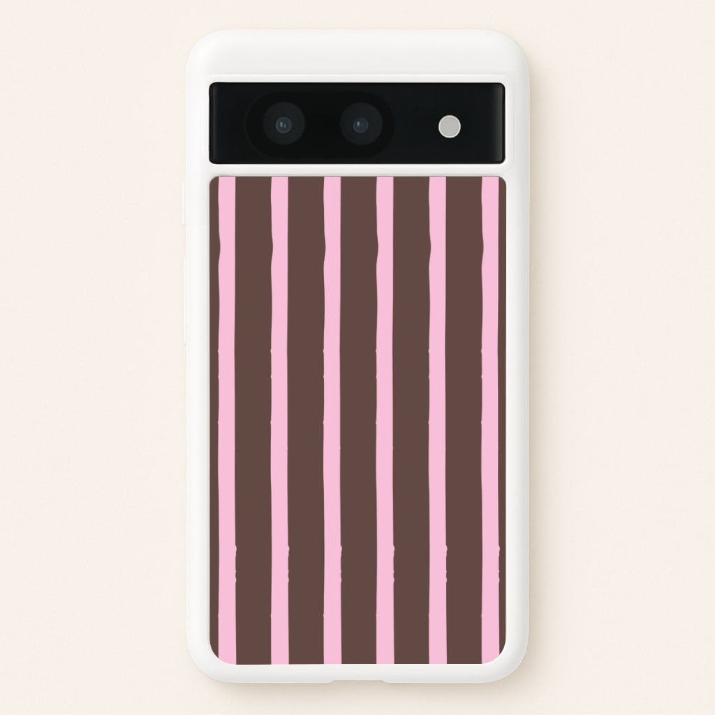 Chocolate & Strawberry Stripes Google Pixel 8a Case