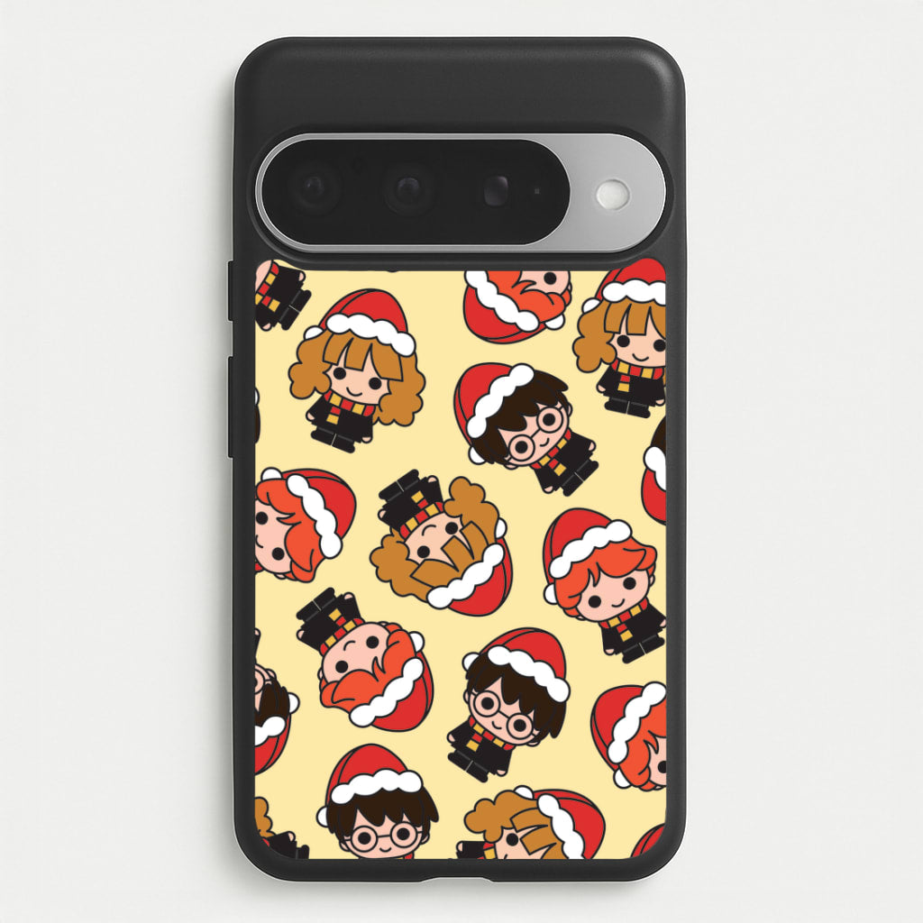 Wizards With Christmas Hats Pattern Google Pixel 10 Pro XL Case