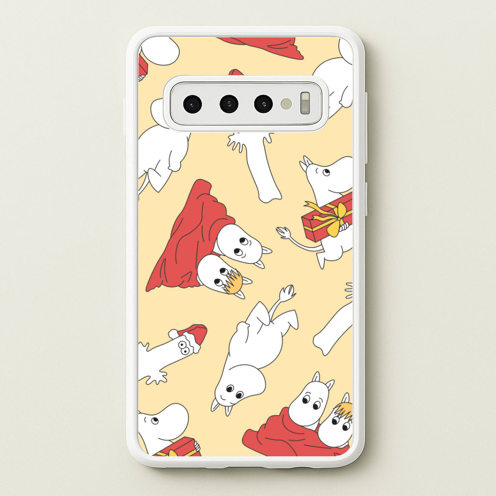 Christmas Mooms Pattern Galaxy S10 Plus Case