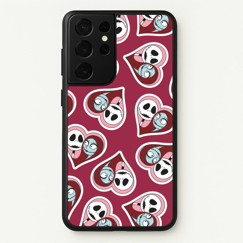 J And S Heart Pattern Galaxy S21 Ultra Case