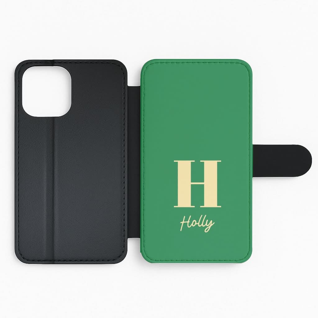 Dark Green Personalised Name Flip Phone Case