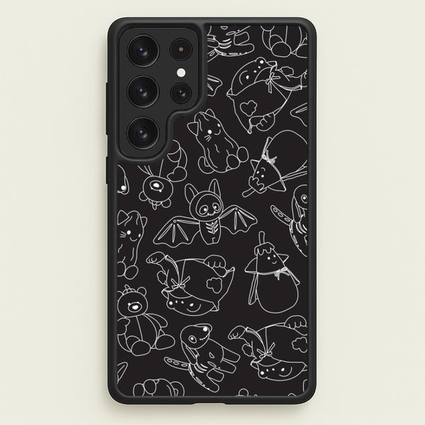 Halloween Plushies Pattern II - Halloween Galaxy S22 Ultra Case