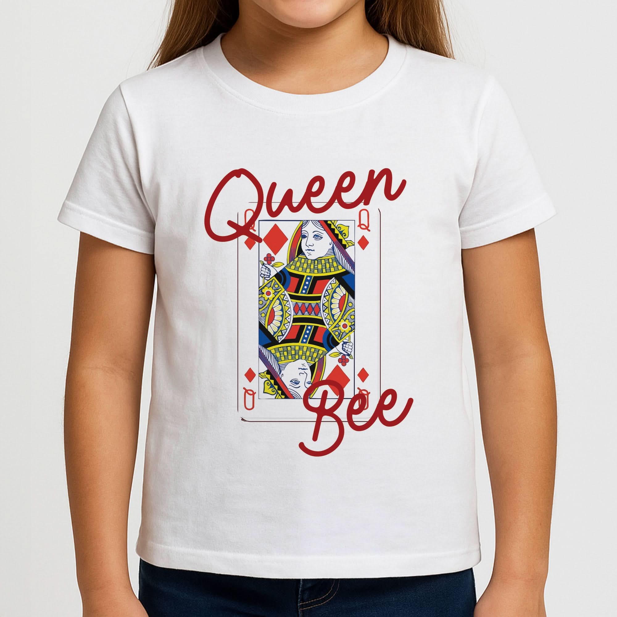 Queen Bee Playing Card Girls T-Shirt
