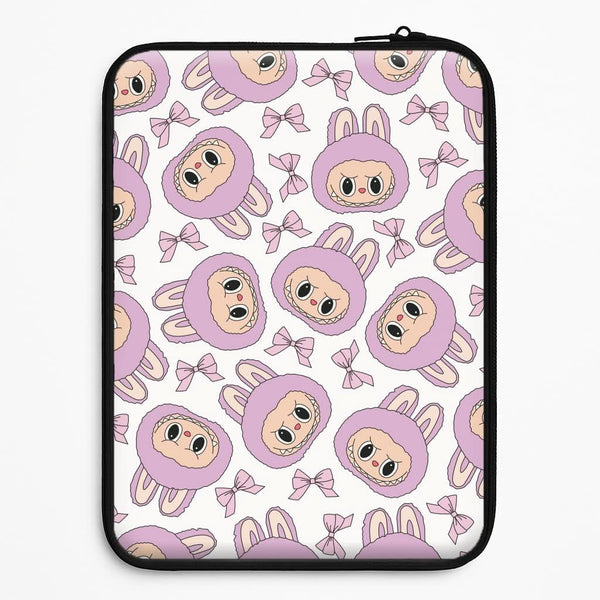 Cute Purple Monster And Bows Pattern Universal Laptop Sleeve