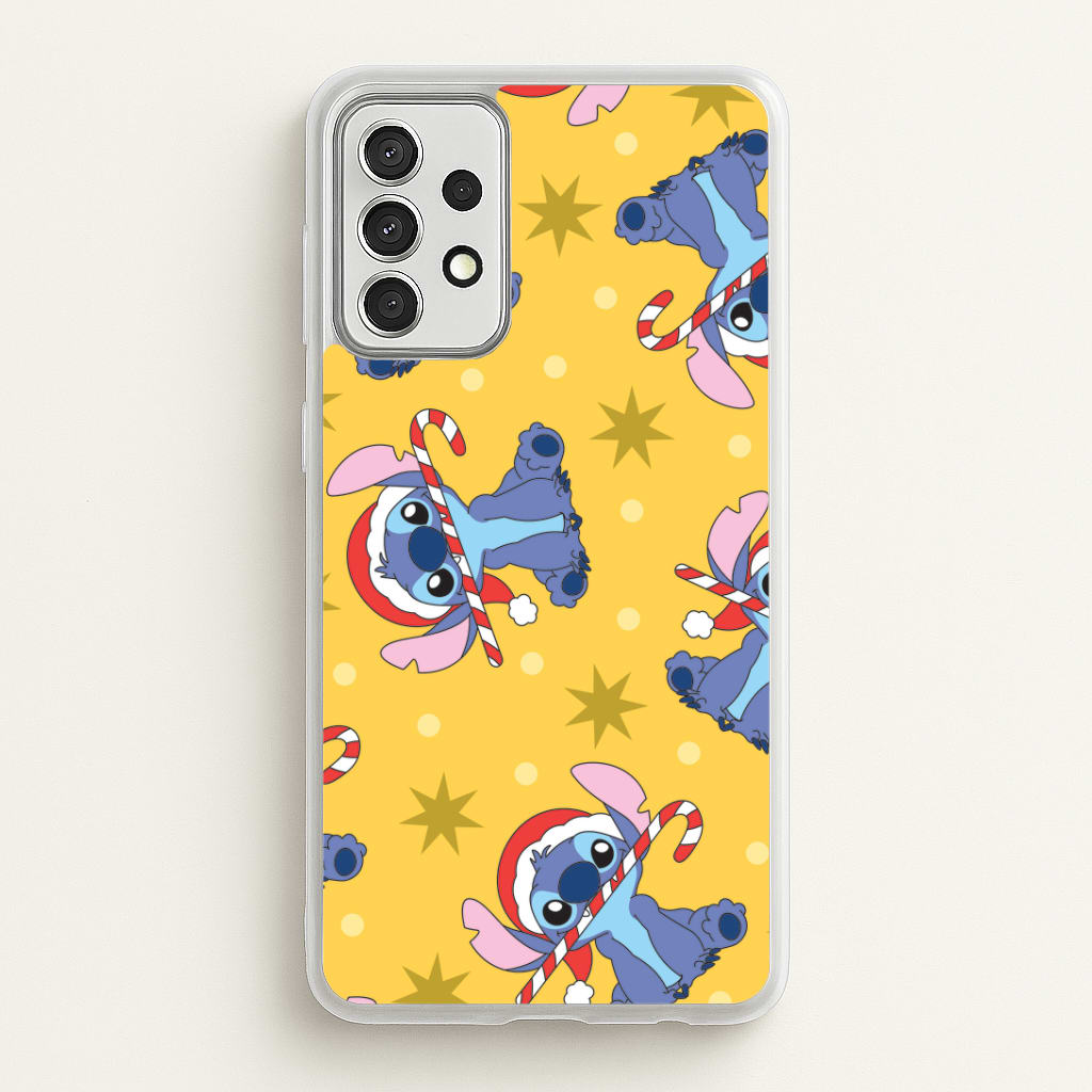 Cute Blue Alien Candycane Christmas Pattern Galaxy A52 / A52s Case