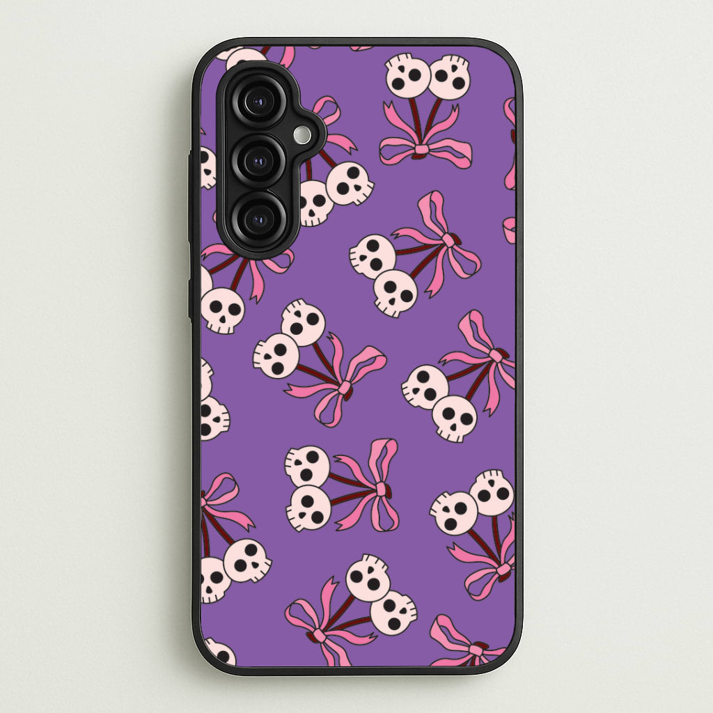 Cherry Skulls Pattern Galaxy A14 Case