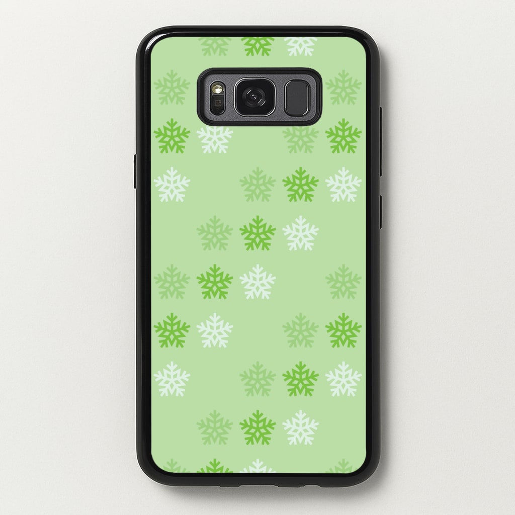 Green Slowflakes Christmas Pattern Galaxy S8 Plus Case