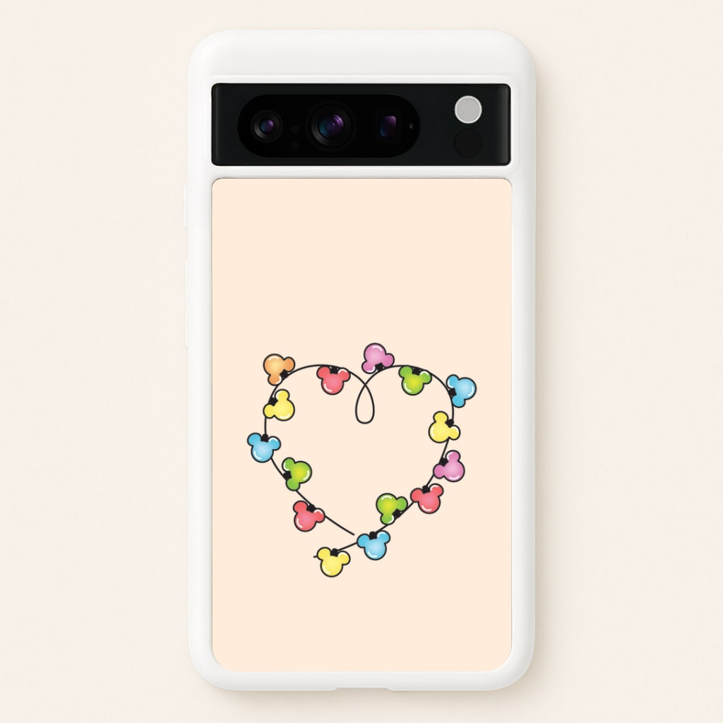 Cartoon Mouse Christmas Fairylights Heart Google Pixel 8 Pro Case