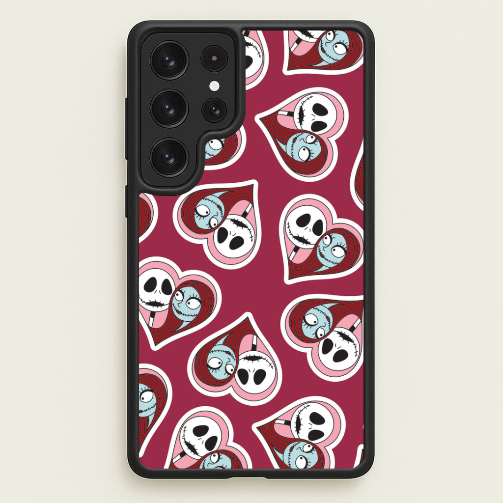 J And S Heart Pattern Galaxy S22 Ultra Case
