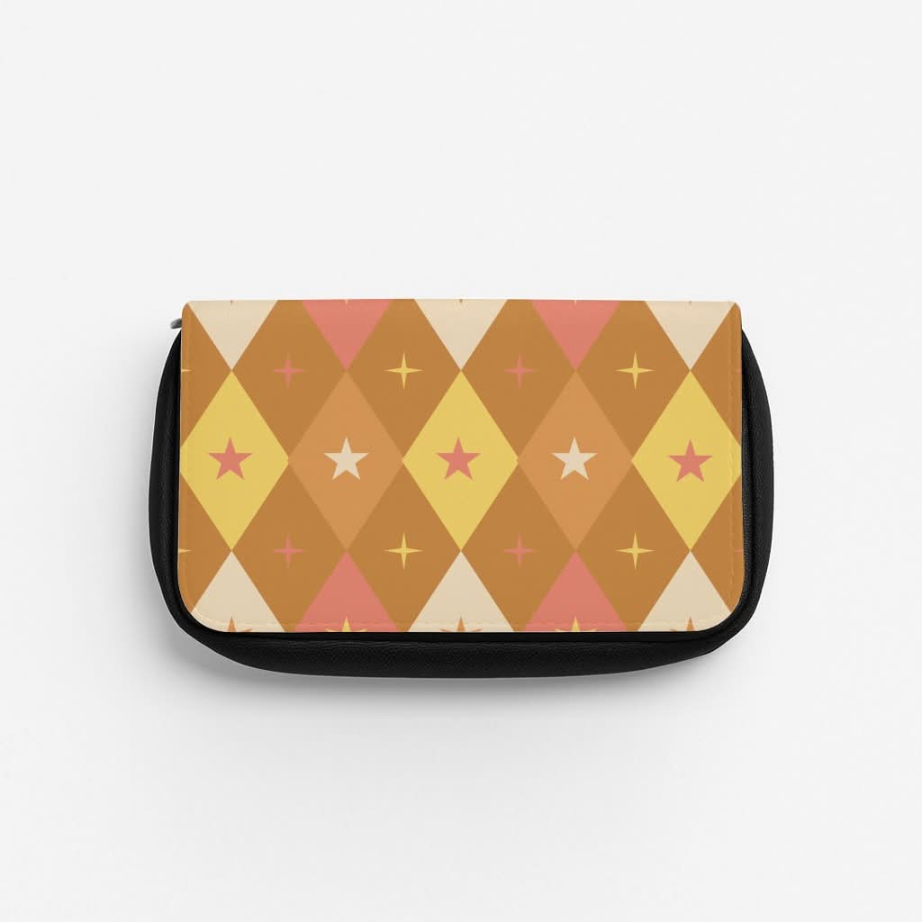 Retro Christmas Argyle Pattern Pencil Case