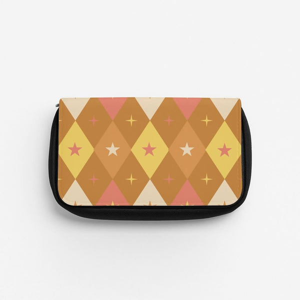 Retro Christmas Argyle Pattern Pencil Case