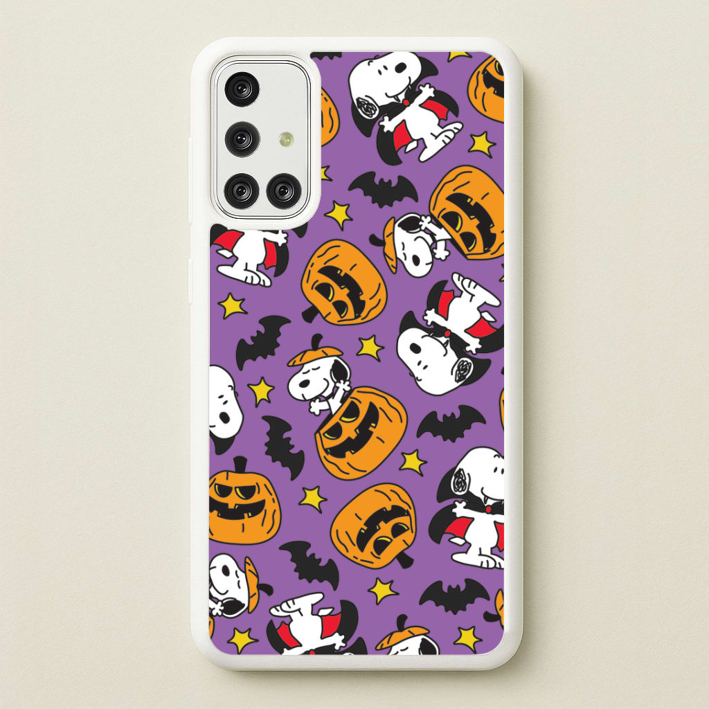 Cartoon Beagle Halloween Pattern Galaxy A71 Case