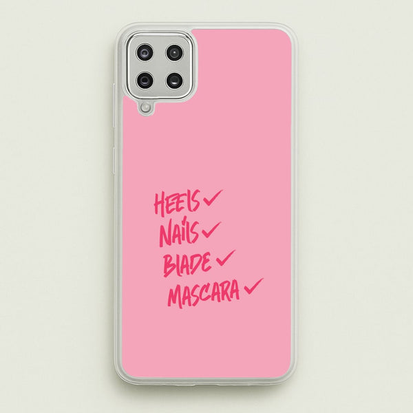 Heels, Nails, Blade, Mascara Galaxy A12 Case