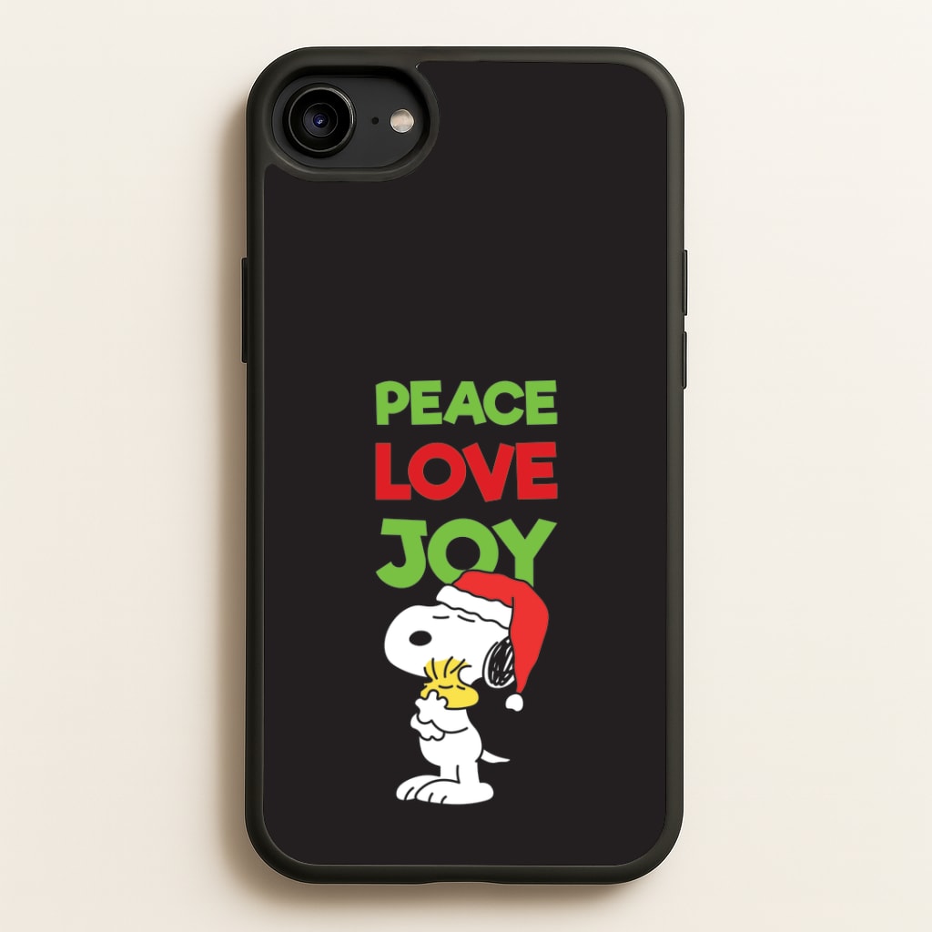 Peace, Love, Joy Christmas Cartoon Beagle iPhone 6 / 7 / 8 / SE Case