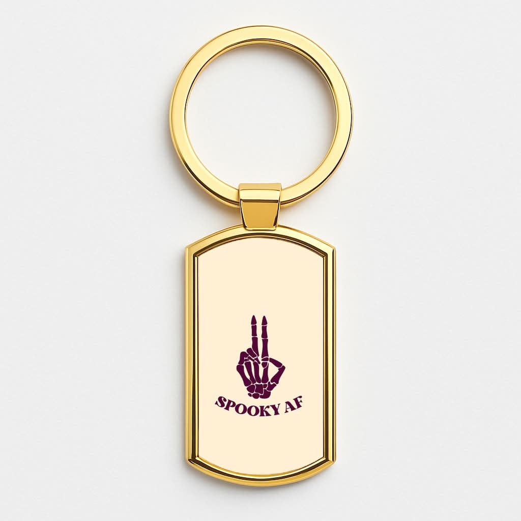 Spooky AF Gold Keyring
