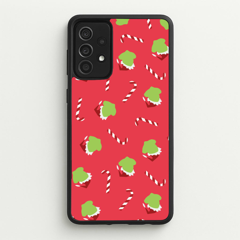 Green Creature And Candy Canes Pattern Galaxy A52 / A52s Case