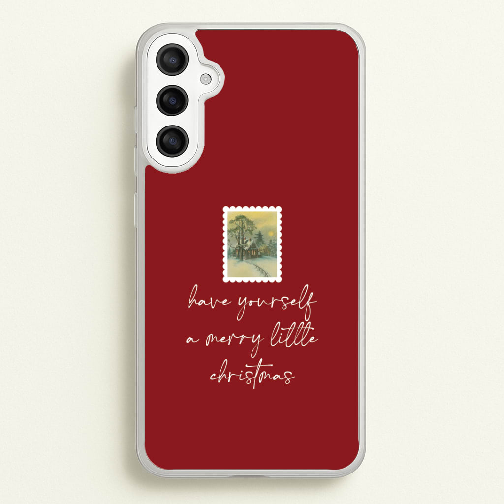 A Merry Little Christmas Stamp Galaxy A36 Case
