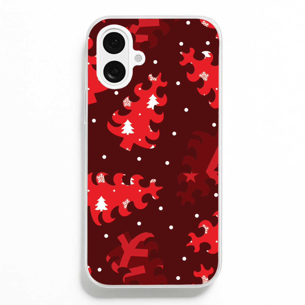 Wrapping Paper Christmas Tree Pattern iPhone 16 Plus Case