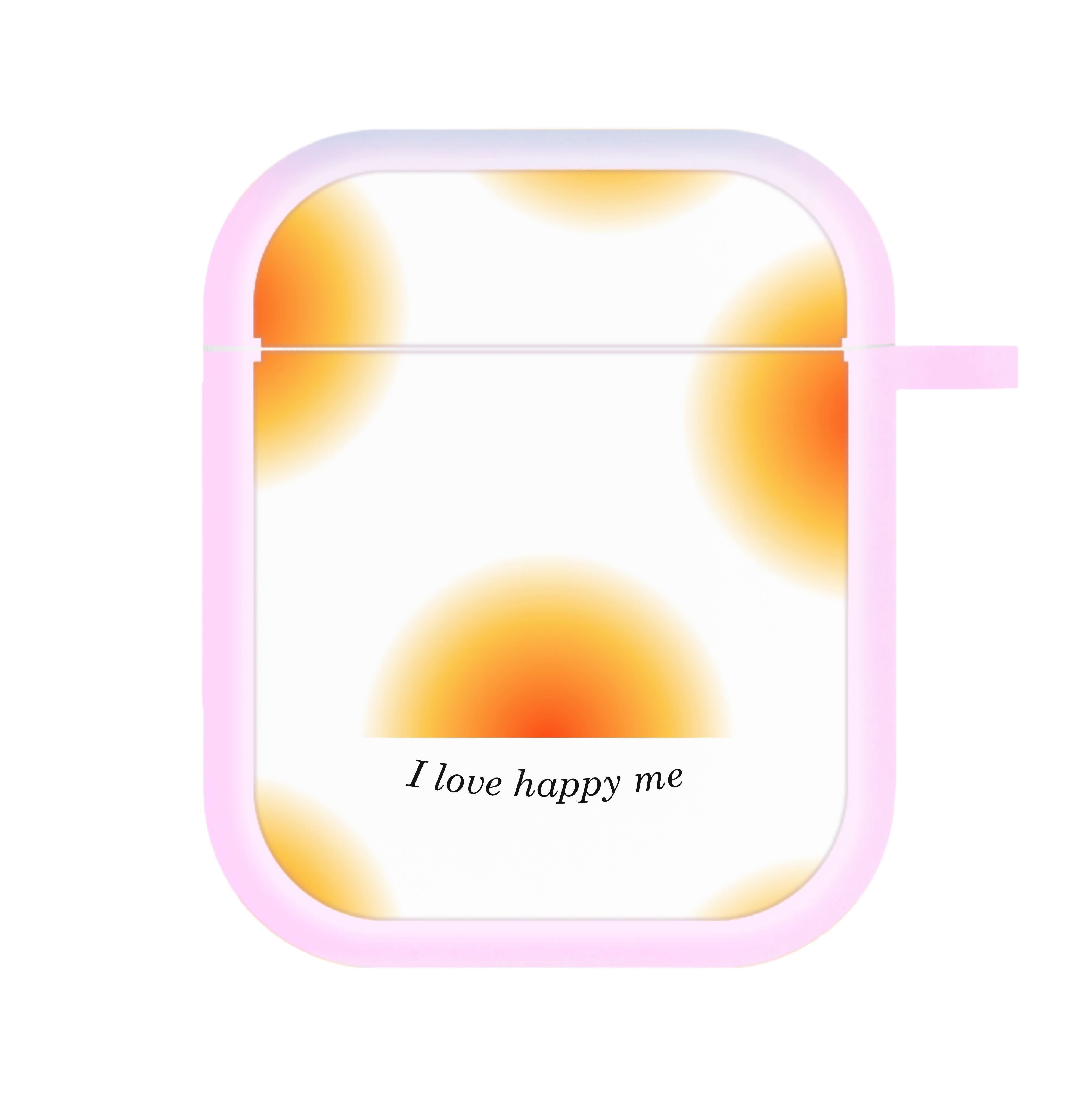 I Love Happy Me Gradient Pattern AirPods Case