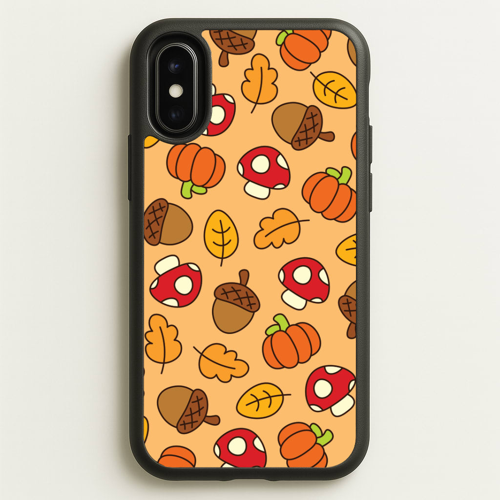 Cartoon Autumn Icons Pattern iPhone X / XS Case