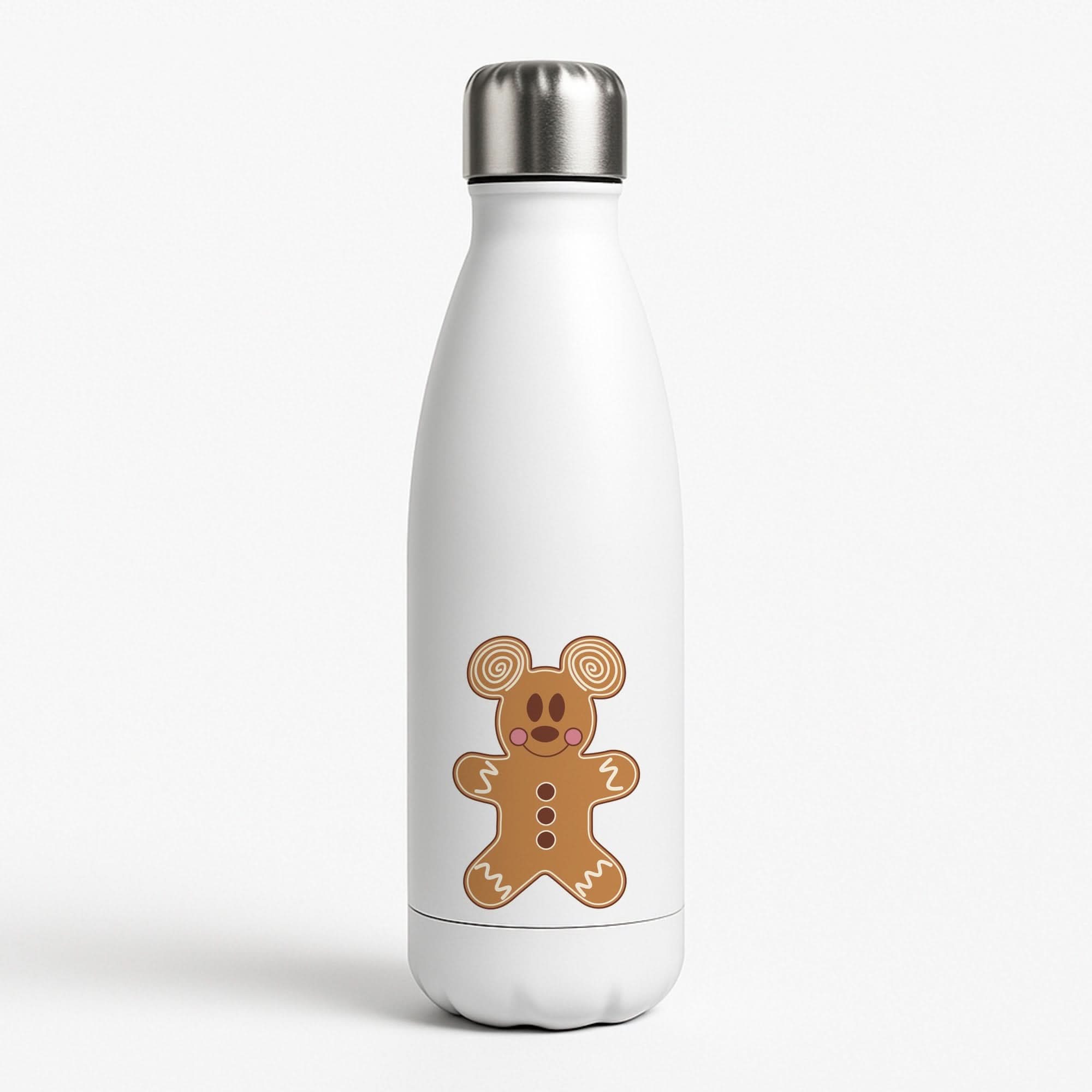 Cartoon Mouse Gingerbread White Water Bottle