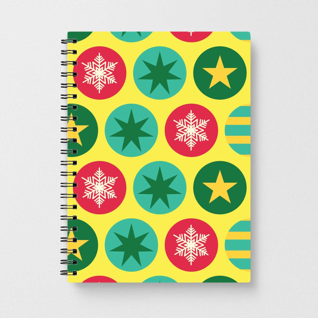 Colourful Abstract Baubles Christmas Pattern Notebook
