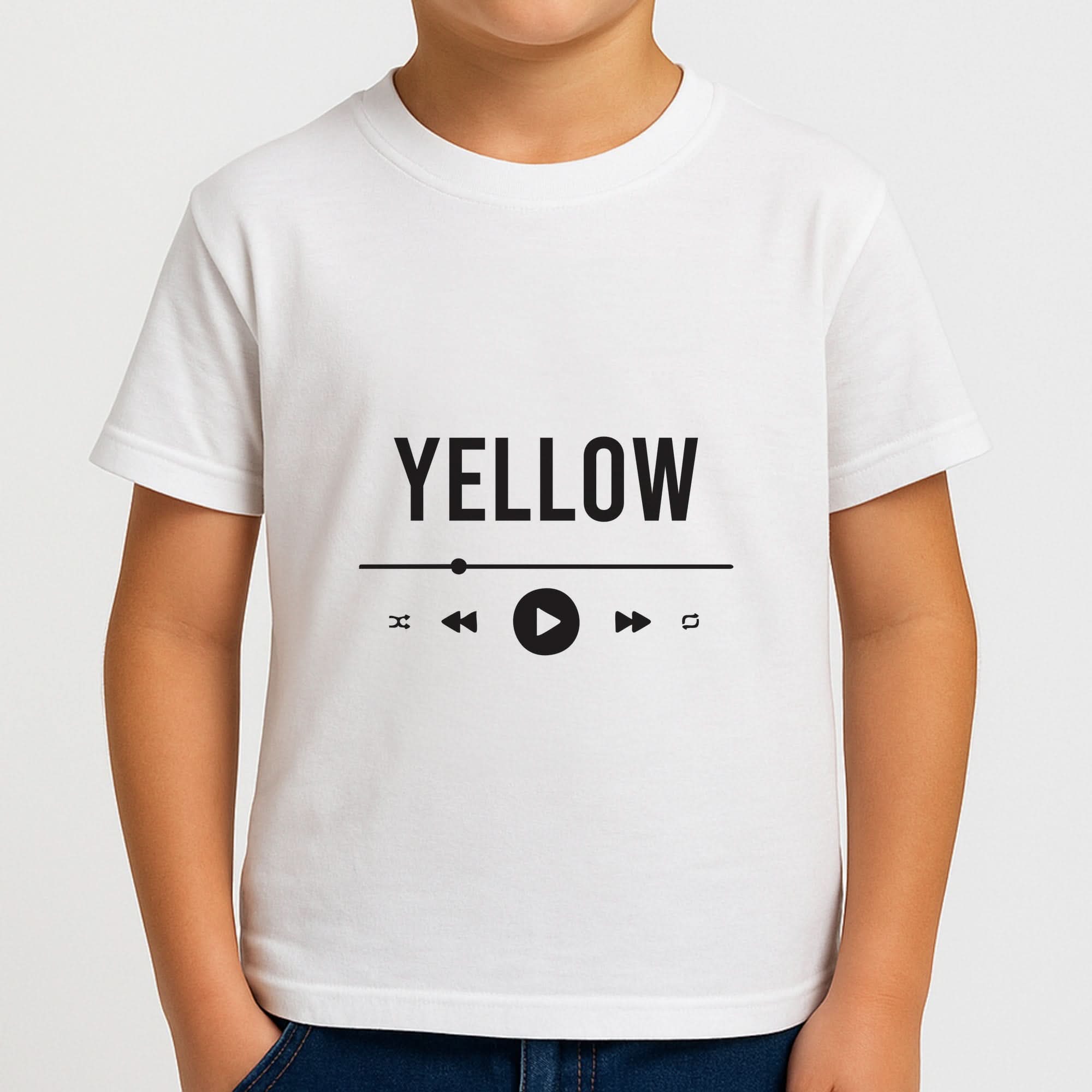 Yellow Music Player Boys T-Shirt
