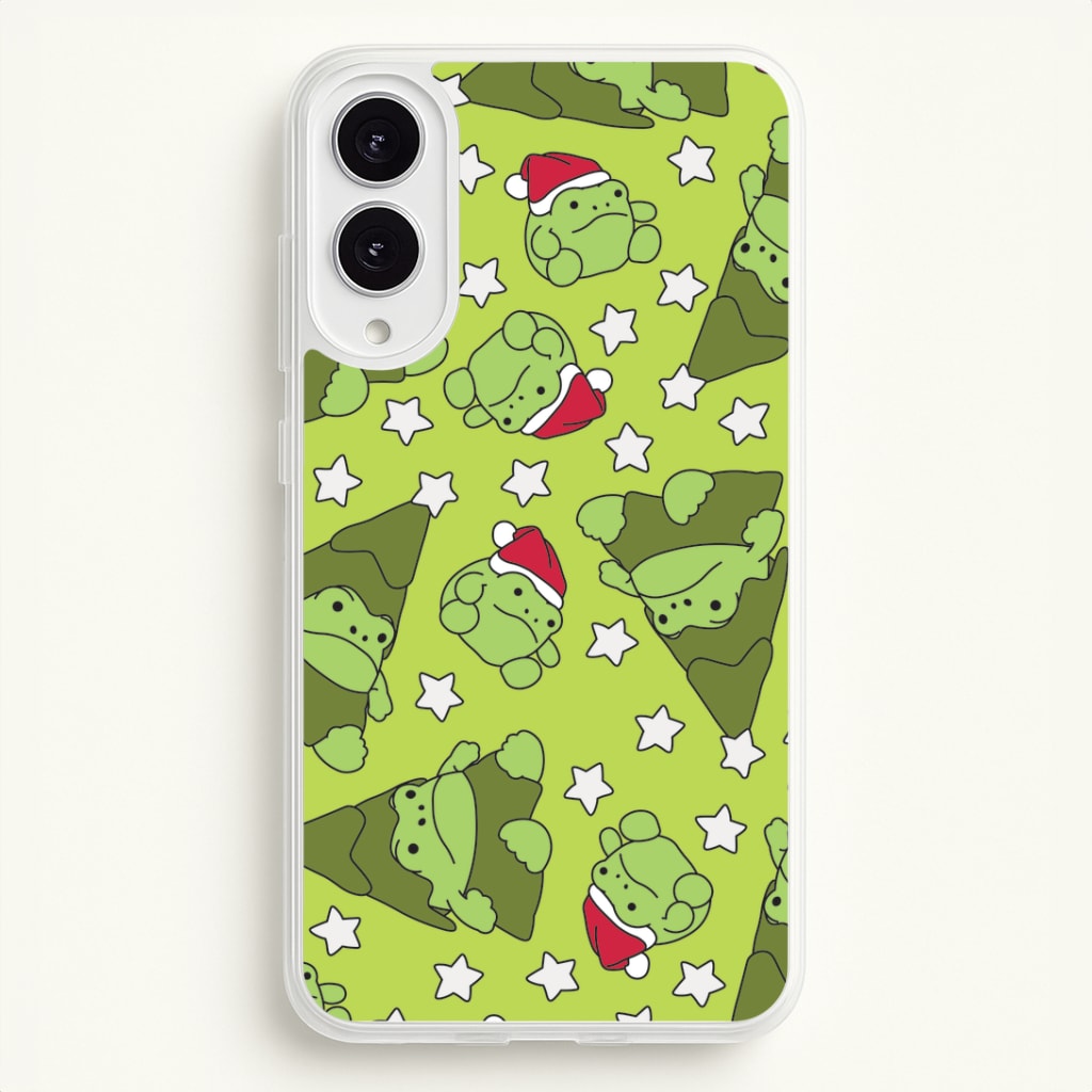 Christmas Frogs And Stars Plush Pattern Galaxy S25 Edge Case