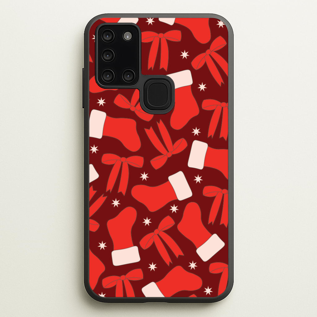 Stockings And Bows Pattern Galaxy A21s Case