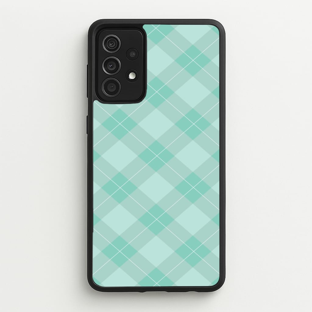 Light Cyan Tartan Christmas Pattern Galaxy A52 / A52s Case