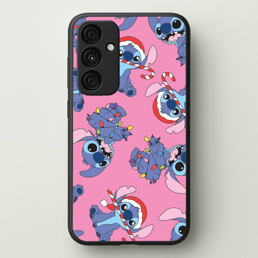 Christmas Cute Blue Alien Pattern Galaxy A15 Case