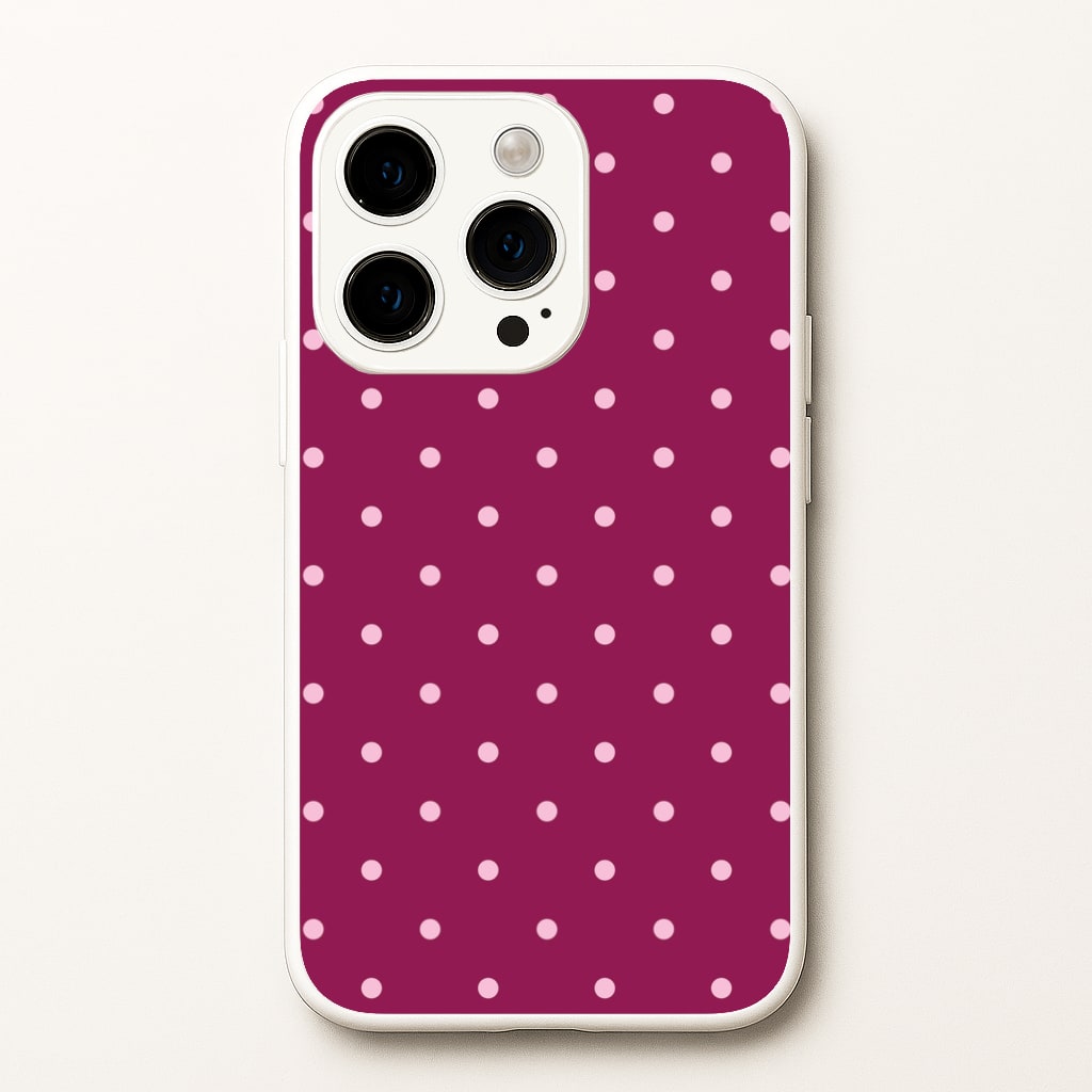 Raspberry Polka Dots iPhone 15 Pro Case