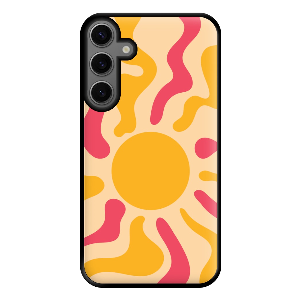Yellow And Pink Abstract Sun Galaxy S24 Plus Case