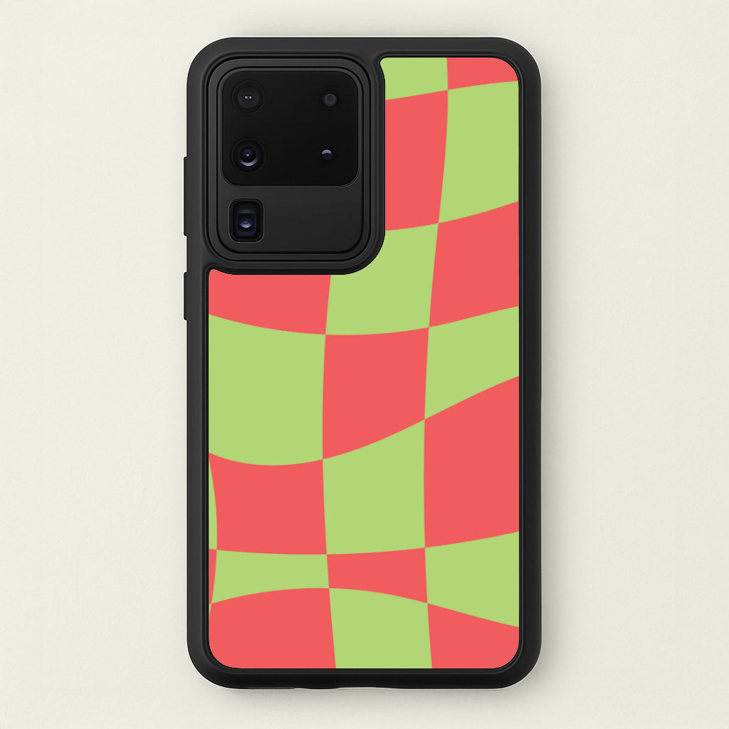 Abstract Red And Green Christmas Pattern Galaxy S20 Ultra Case