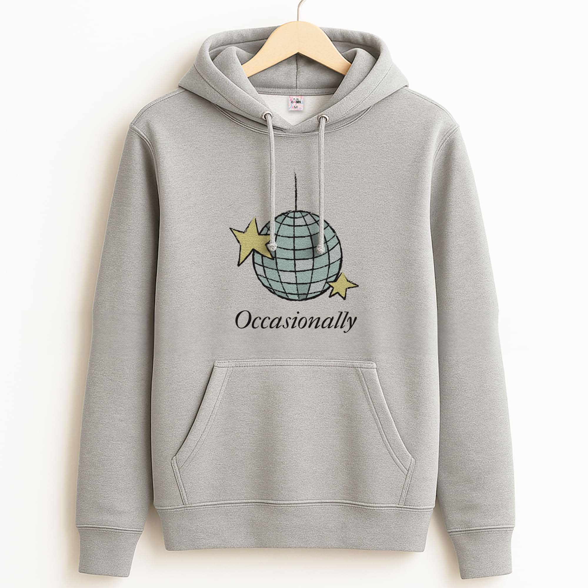 Ocasionally Discoball Unisex Grey Hoodie